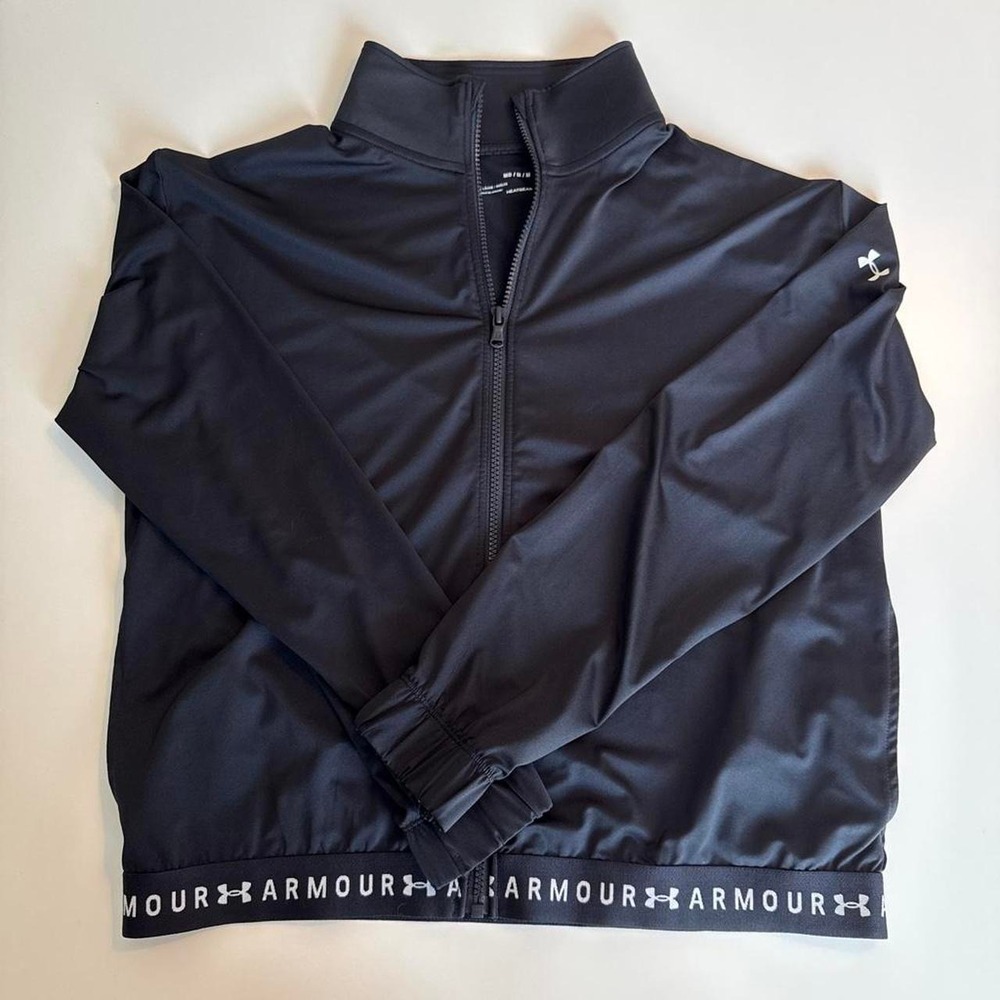 Under Armor Black Full Zip Track Jacket with Pockets Size M 0077